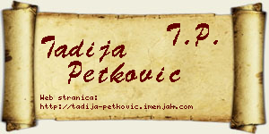 Tadija Petković vizit kartica